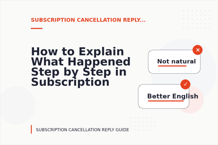 How to Explain What Happened Step by Step in Subscription Cancellation Reply English