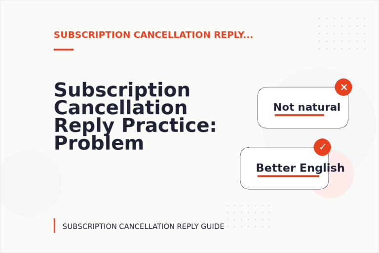 Subscription Cancellation Reply Practice: Problem and Solution Replies